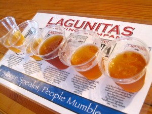 Sampler at Lagunitas Brewery in Petaluma, CA